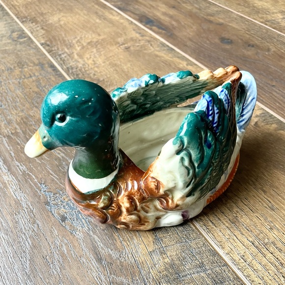 Other - Vintage 1950’s Hand Painted Japanese Mallard Duck Planter Occupied Japan